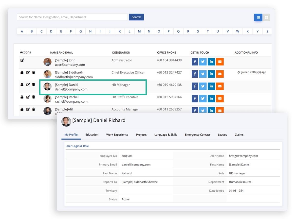 Centralized Employee Database