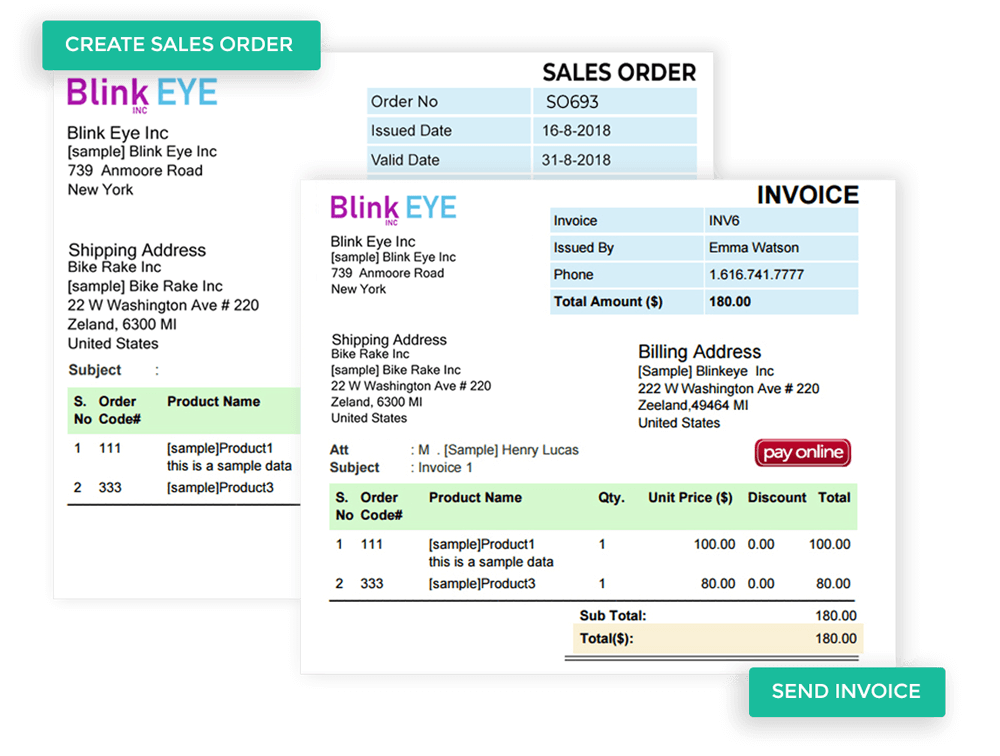 Create Sales Order and Send Invoice