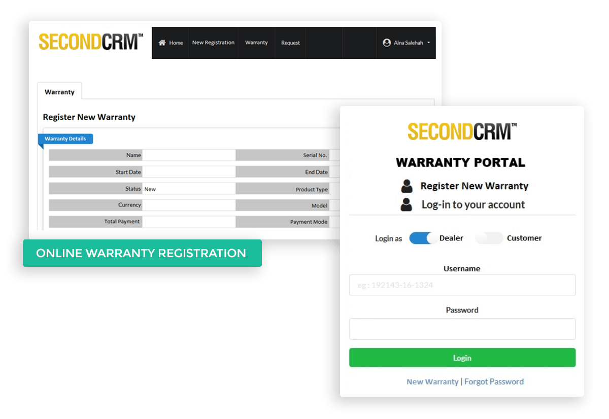 Online Warranty Registration