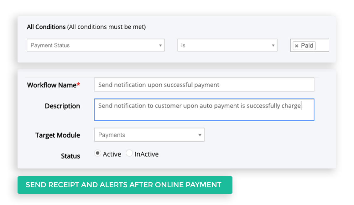 Send receipt and alerts after Online Payment