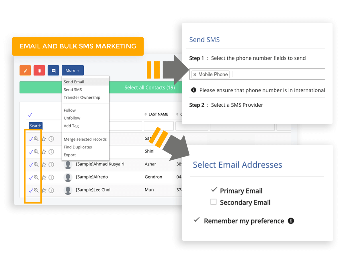 Email and bulk SMS marketing