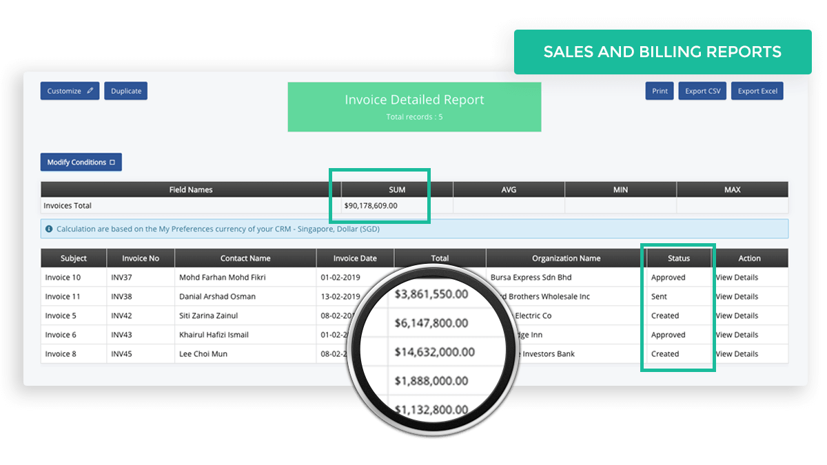 Generate Sales and Billing Reports