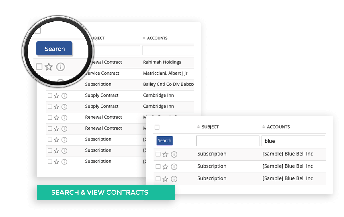 Search and view Contract anytime