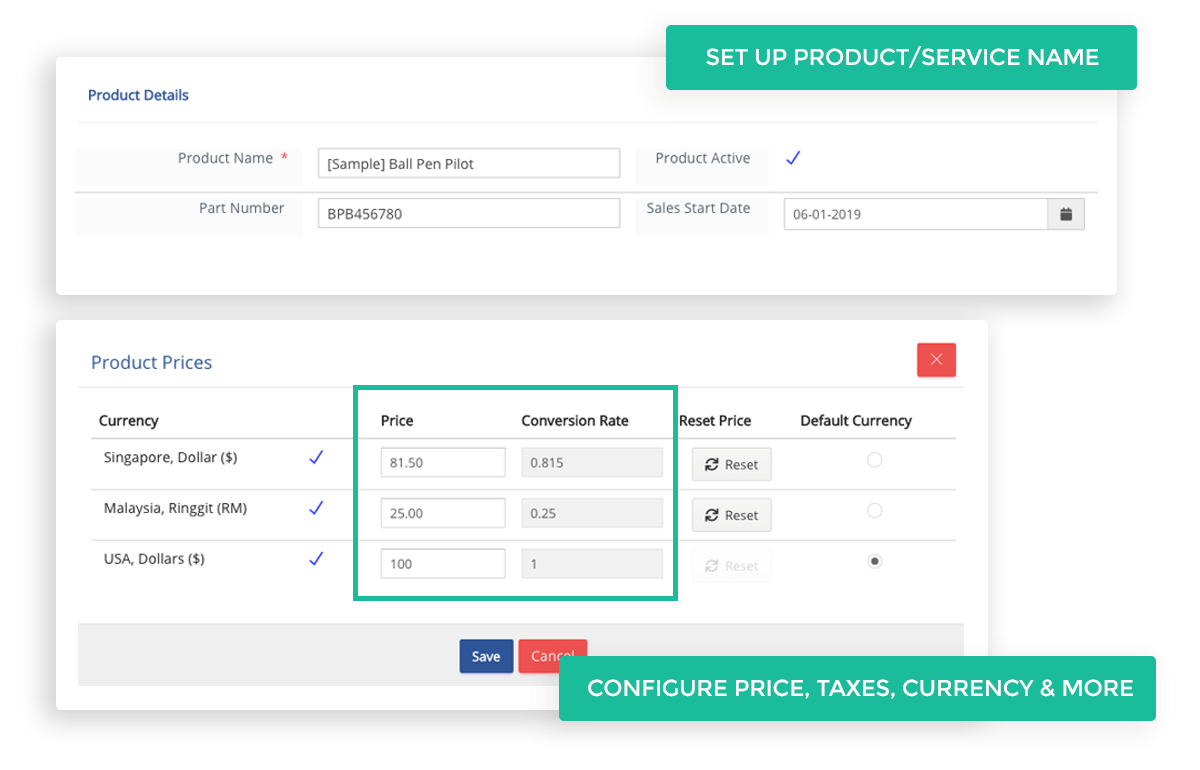 Set Up Product & Service