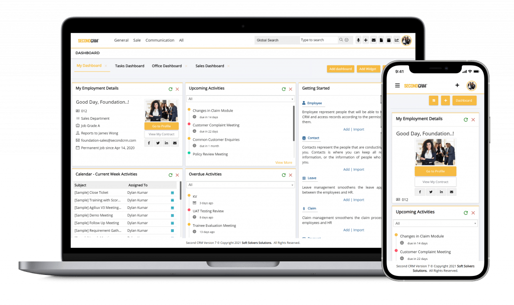 SecondCRM-Combined sales-dahsboard